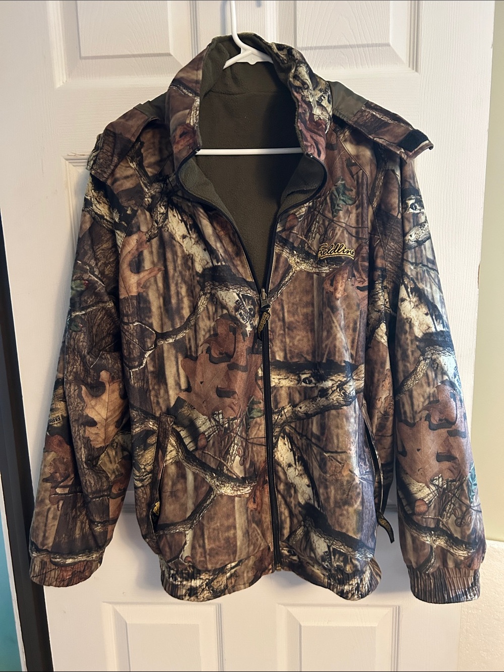 2 in1 Reversible Fieldline Men's Realtree-Style Camo Jacket - Brown/Green Camo